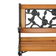 thumbnail image 5 of 49" Garden Bench, Outdoor Patio Park Chair, Hardwood Slats Cast Iron Frame Seat, C, 5 of 6