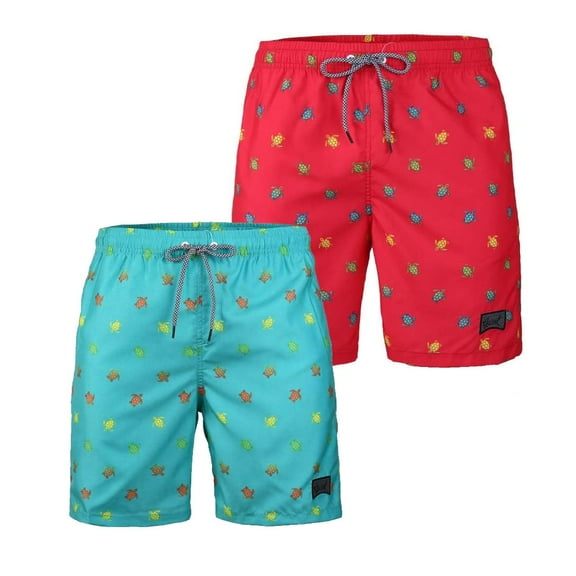 Beautiful Giant Boy's Swim Trunks Quick Dry Hawaii Style Swimwear Bathing Suit Briefs 2 Pack, Sizes 8-18