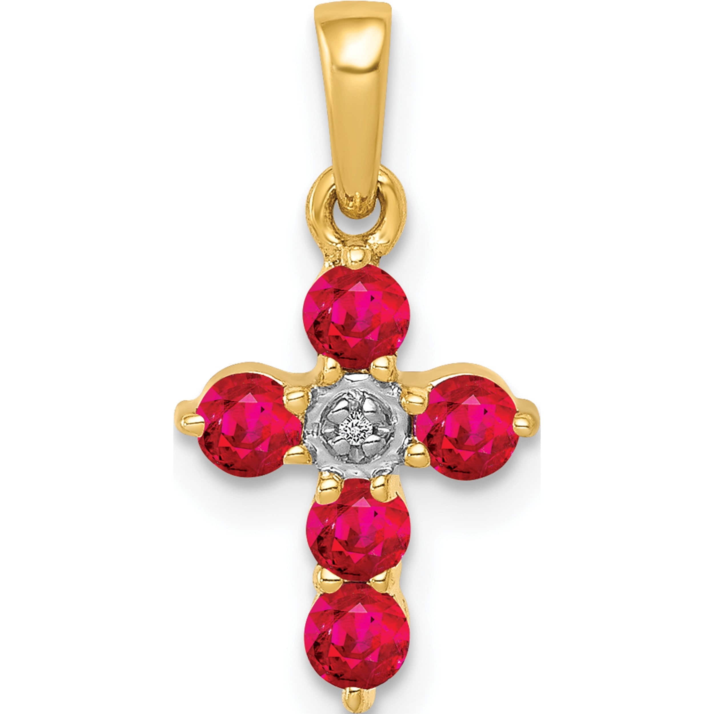 14K Yellow Gold .30 Ruby And Diamond 