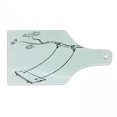 thumbnail image 1 of Outdoor Cutting Board, Sketchy Leaves Tree Branch with a Swing and Word of Joy Garden Park Play, Decorative Tempered Glass Cutting and Serving Board, Wine Bottle Shape, Black White, by Ambesonne, 1 of 1
