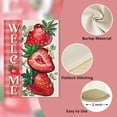 thumbnail image 3 of Welcome Spring Summer Strawberry Decorative Garden Flag, Red Fruit Plaid Check Farmhouse Yard Outside Decorations, Seasonal Burlap Outdoor Small Home Decor Double Sided 12.5x18, 3 of 6