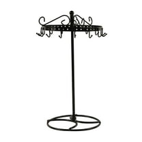 FVDPWYE Necklace Holder Organizer,Necklace Organizer Home Room Deocr Hanger with 15 Hooks Jewelry Display Tree for Keychain Necklaces Black