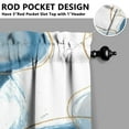 thumbnail image 3 of Vintage Blue Circle Tier Kitchen Curtains for Bathroom Living Rod Pocket Window Drapes 28"x39" 2 Panels Window Treatment Tiers, 3 of 4