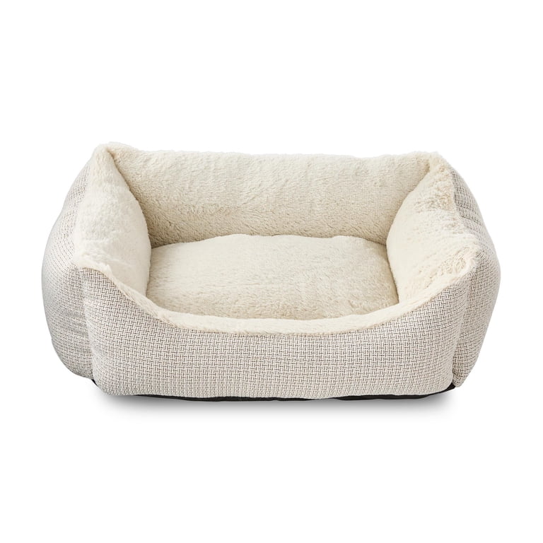 Vibrant Life Small Luxe Cuddler Dog Bed, Cream, 17" x 21" photo 2