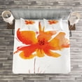 thumbnail image 3 of Ambesonne Nature Quilted Bedspread Set 3 Pcs, Romantic Poppy, Queen Size, White Orange, 3 of 3