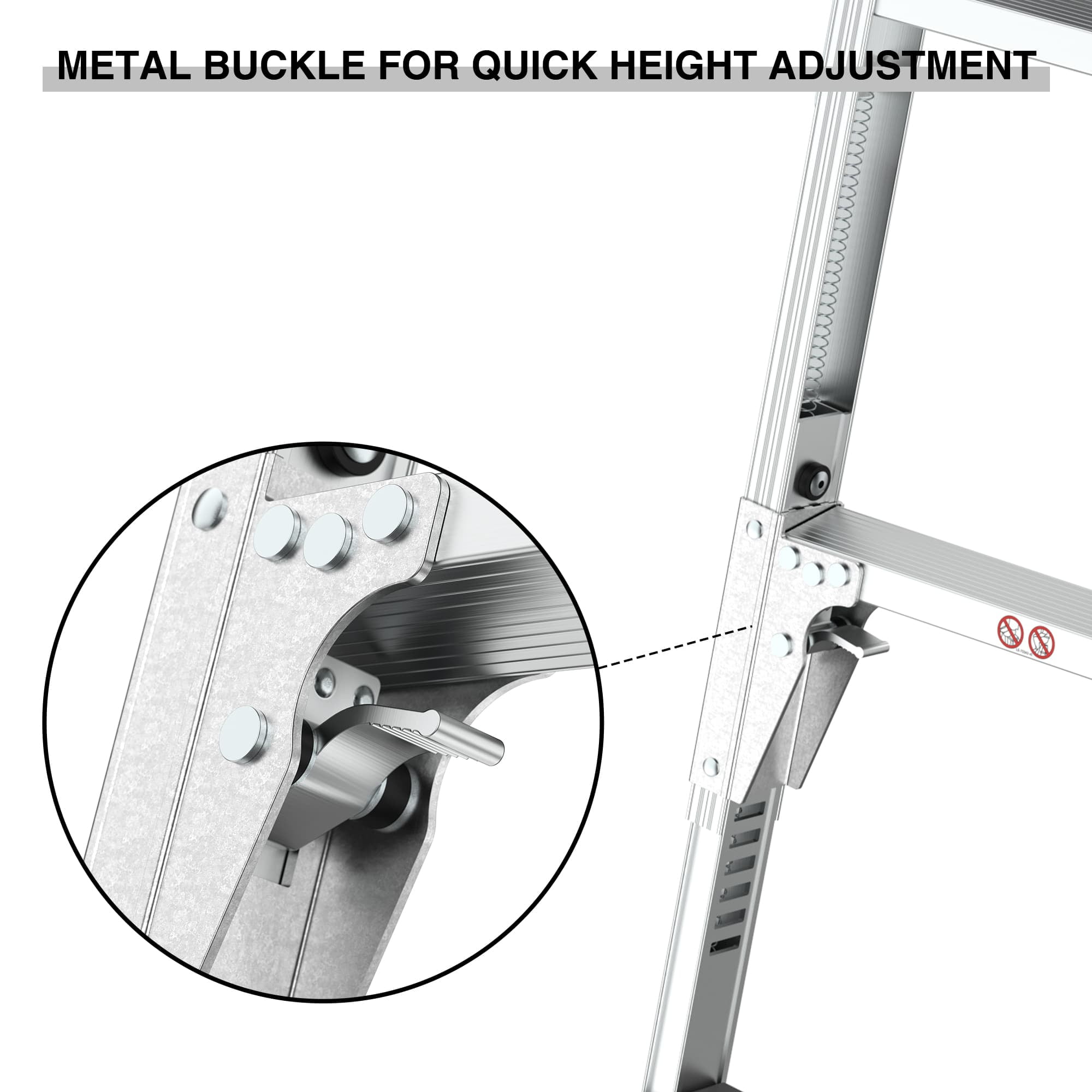 Aukfa Adjustable Work Platform, Portable Bench Folding Ladder,Gray