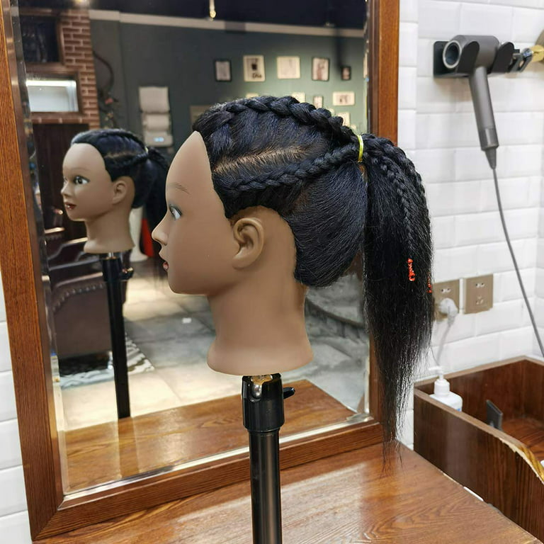 Mannequin Head with 100% Human Hair Hairdresser Training Practice Head  Manikin Cosmetology 16 Inch Yaki