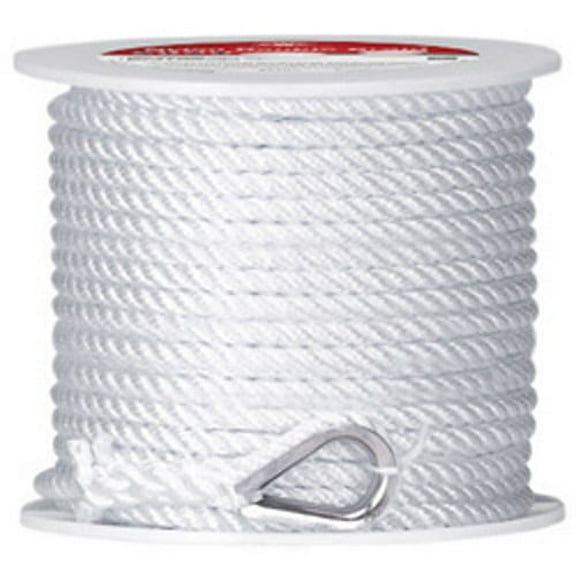 CWC Twisted Nylon Anchor Line - 1/2" x 250 ft., White