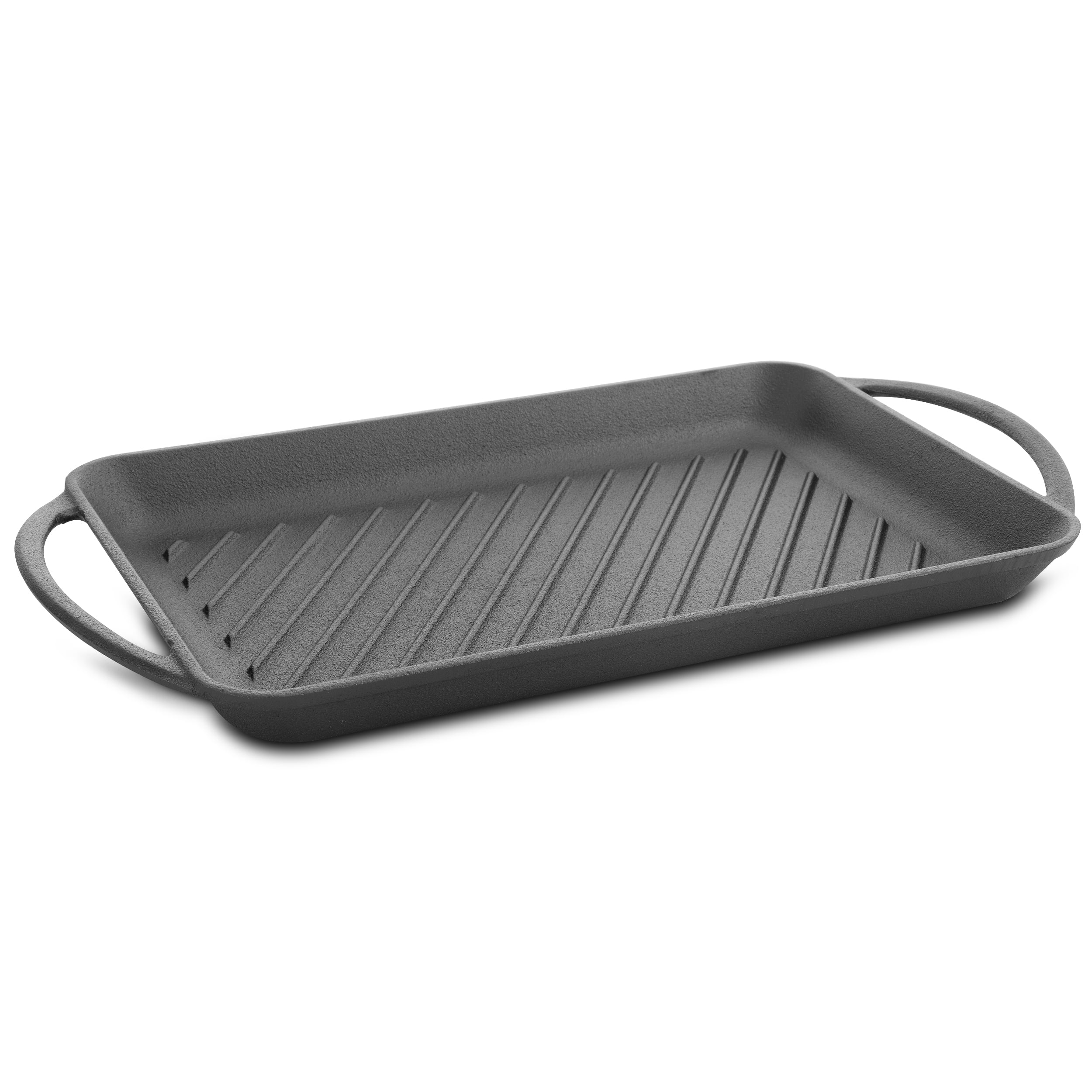 NutriChef Kitchen Flat Grill Plate Pan - Reversible Cast Iron 