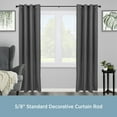 thumbnail image 3 of Kenney Seville 5/8" Standard Decorative Window Curtain Rod, 48-86", Matte Black, 3 of 6
