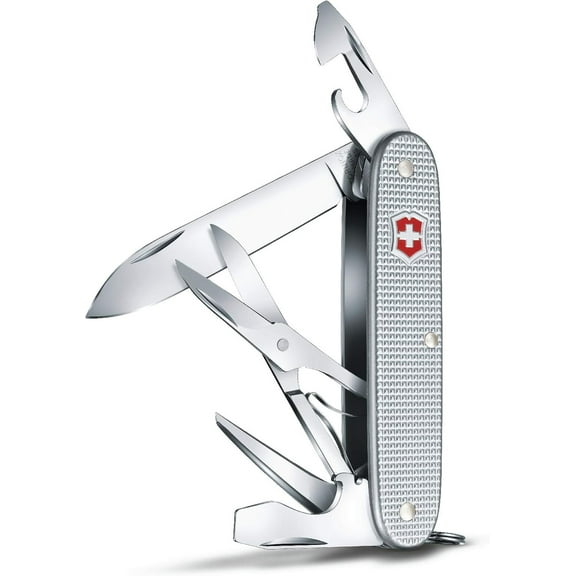Victorinox Pioneer X Swiss Army Knife 9 Function Swiss Made Pocket Knife With Large Blade, 2 Screwdrivers and Scissors - Silver
