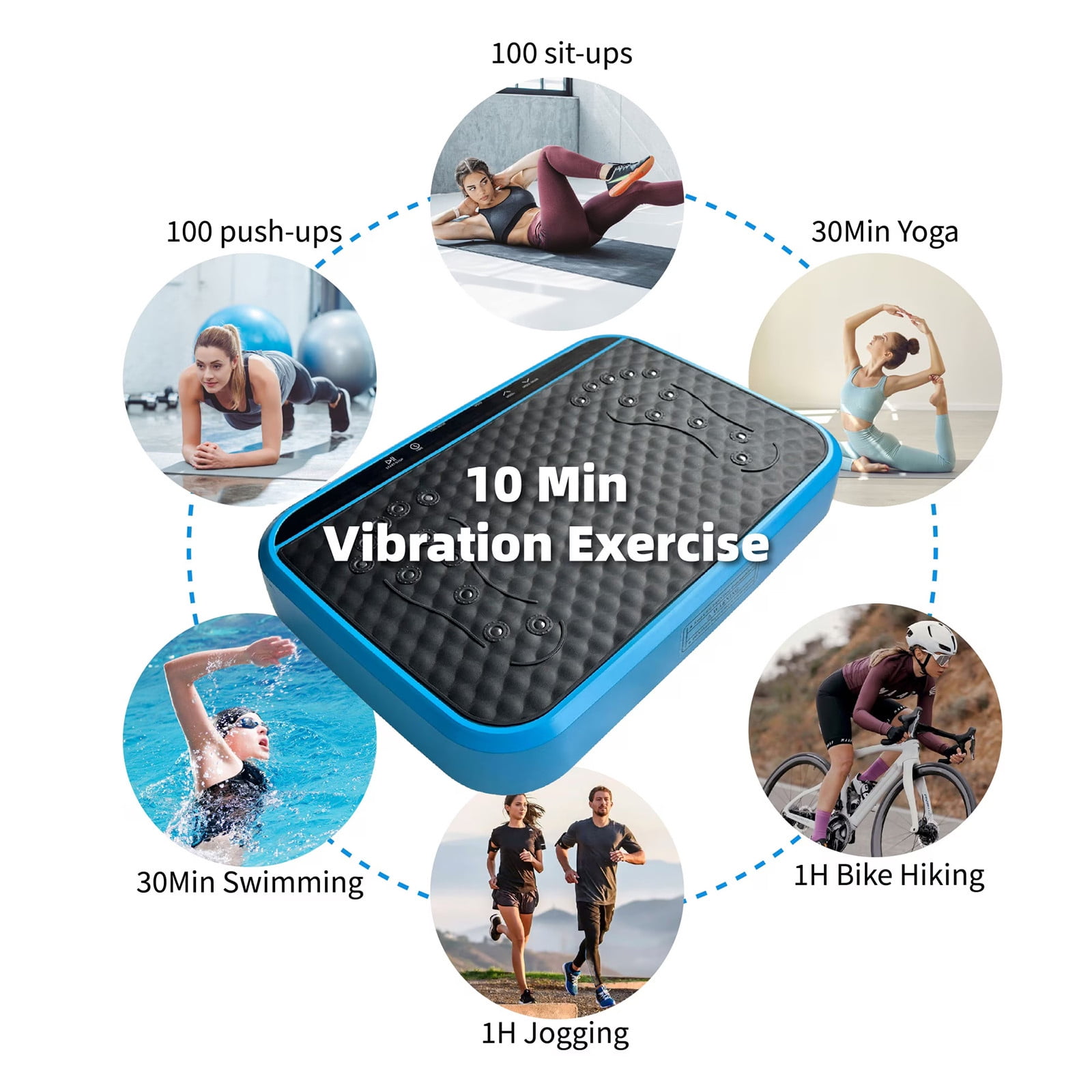 WEGFTDUOP Vibration Plate Exercise Machine with 120 Speed Levels - Vibrate Stand Shake-Whole Body Workout Platform for Weight Loss & Lymphatic Drainage