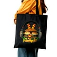 thumbnail image 5 of COMIO Funny Giant Hamburger Dancing With Music Headphones Women Shopping Bag 14.1x15.7in, 5 of 6