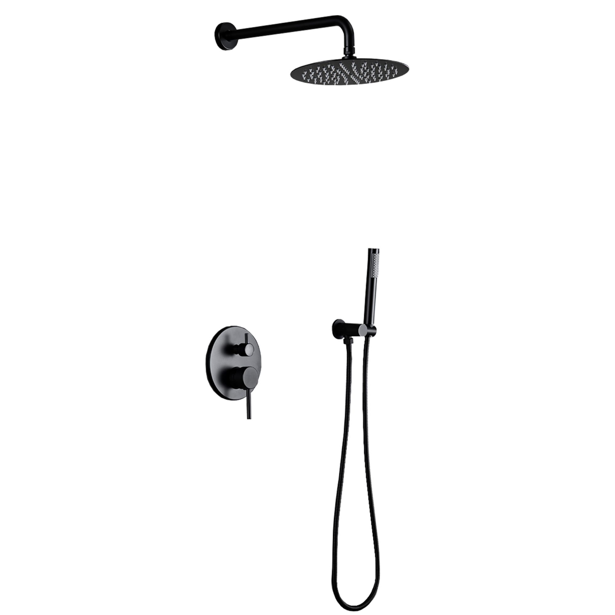 Modern Wall Bar Shower Kit 1Spray 10 in. Round Rain Shower Head with