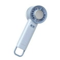 thumbnail image 2 of Ventilador portátil de mano, ventilador de bolsillo, silencioso, mini ventilador de velocidad ajustable, soporte plegable. azul, 2 of 9
