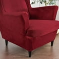 thumbnail image 6 of SHANNA Stretch Wingback Chair Covers, Velvet Wing Chair Slipcover Soft Furniture Covers For Living Room Bedroom Hotel (Wine Red), 6 of 11