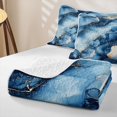 thumbnail image 4 of Homewish Blue Marble Twin Quilt Set,Gold Metallic Twin Coverlet Set,2 Pieces, 4 of 7