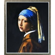 La Pastiche  Johannes Vermeer 'Girl with a Pearl Earring' Hand Painted Oil Reproduction