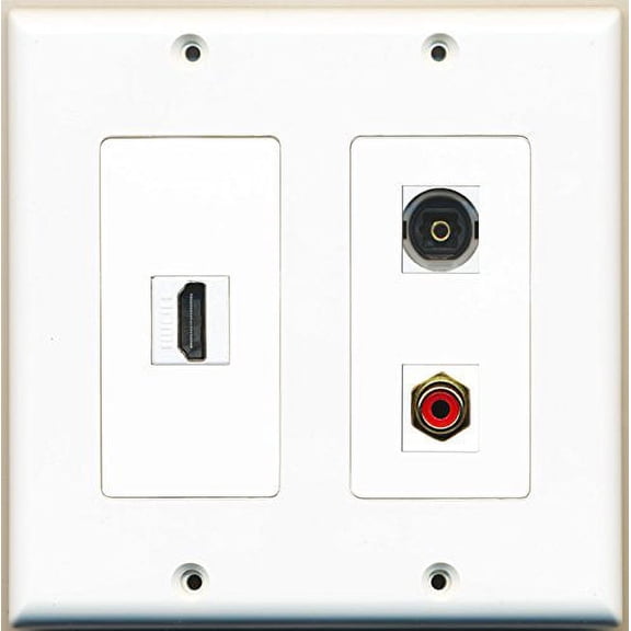 RiteAV - 1 Port HDMI 1 Port RCA Red 1 Port Toslink - 2 Gang Wall Plate