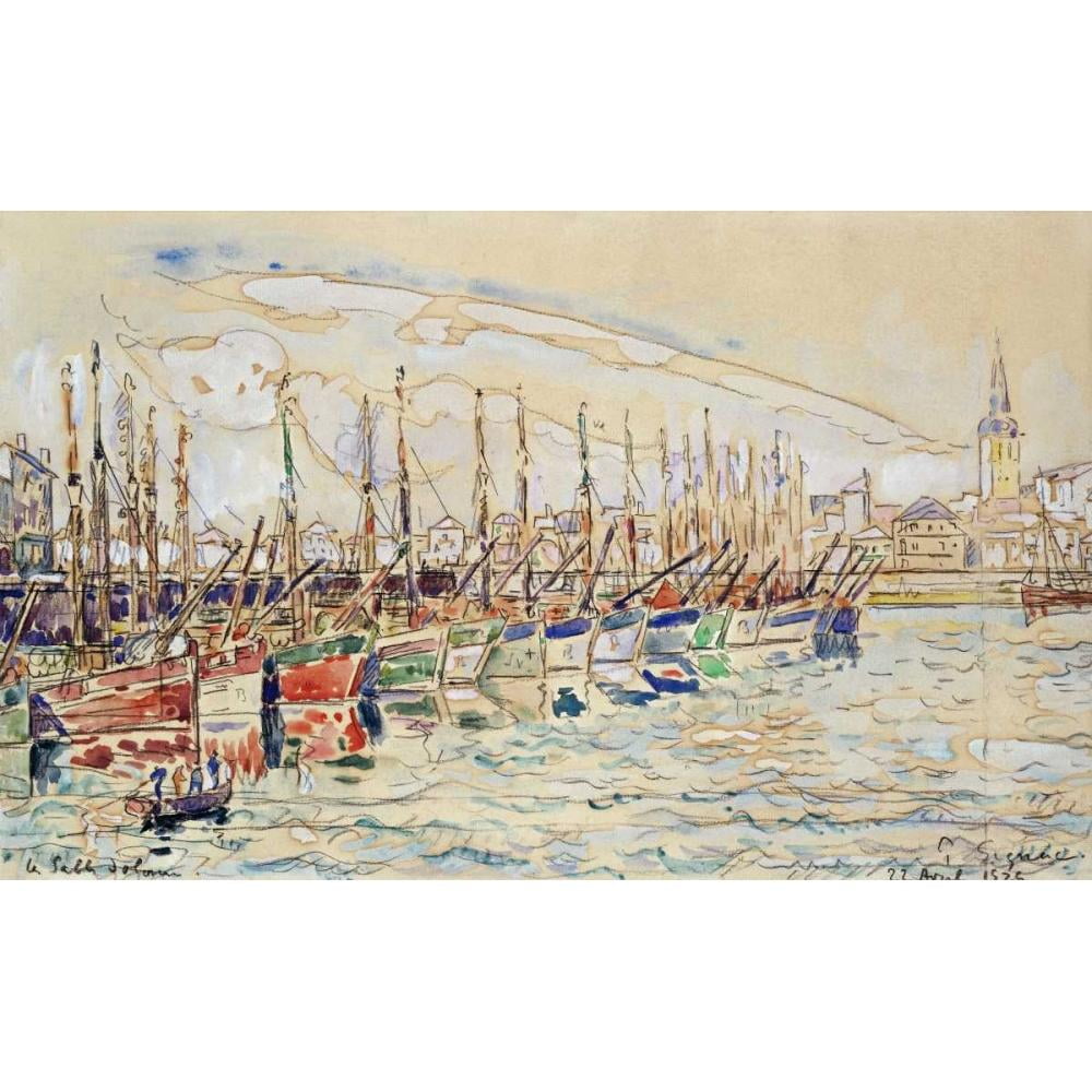 Signac, Paul 14x10 Black Modern Framed Museum Art Print Titled - Les Sable DOlonne