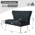 thumbnail image 4 of Reception Velvet Loveset Sofa with Golden Legs, Black, 4 of 4