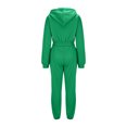 thumbnail image 6 of Frostluinai Womens Matching Sweatsuit Set Solid Fall Tracksuit 2 Piece Zip Up Cropped Hoodies Elastic Waist Baggy Cinch Bottom Sweatpants, 6 of 9