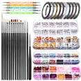 thumbnail image 1 of RYRDWP Art Nail Tool Set Painted Brush Decorative Nails 12-Grid Nail Colored Foil Paper, 1 of 1