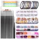 thumbnail image 1 of Juego de herramientas para decoración de uñas, pinceles pintados, láminas doradas, uñas decorativas, 12 cuadrículas, diamantes, joyas, papel de aluminio de colores, productos de belleza, 1 of 3