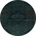 thumbnail image 1 of Ahgly Company Indoor Round Abstract Dark Slate Gray Green Oriental Area Rugs, 3' Round, 1 of 6