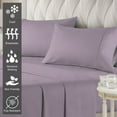 thumbnail image 5 of Pizuna Queen Sheet Set 400 Thread CountBed Sheet Set - 100% Cotton Bed Sheets, Deep Pocket, Cooling & Breathable - Lavender Frost, 5 of 7
