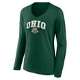 thumbnail image 2 of Women's Green Ohio Bobcats Campus Long Sleeve V-Neck T-Shirt, 2 of 3