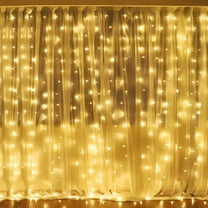 Tutuviw Curtain String Lights, 300 LED 9.8ft x 9.8ft 8 Lighting Modes Fairy Lights USB Powered, Waterproof Lights for Christmas Party Wedding Outdoor Indoor Wall Decorations (Warm White)