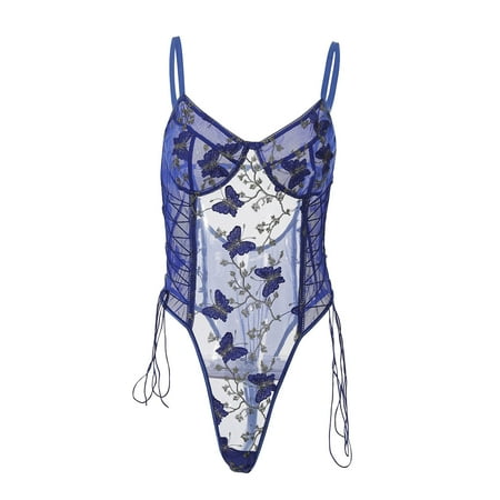 

Shapewear Bodysuit For Women Womens Lingerie Camisole Butter Floral Sexy Lace Embroidered Belt Lace Up Ole Lace Embroidered Belt Lace-Up