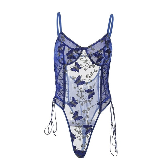 Tbopshirt Lingerie for Women Clearance Up to 50% off,Womens Lingeries Camisole Floral Fashion Lace Embroidered Belt Lace Up Lingerie Bodysuit,Valentines Day Gift for Her