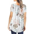 thumbnail image 3 of LilyLLL Womens Casual Floral Tops Short Sleeve Buttons Tunic Blouse T Shirt, 3 of 3