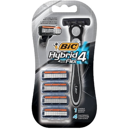 Bic Hybrid 4 Advance For Men, Disposable 4-Blade System 1 ea (Pack of 2)
