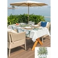 thumbnail image 4 of Outdoor Tablecloth with Umbrella Hole and Zipper, Eucalyptus Green Rectangle Table Cloth 54x80 Inch Waterproof Tablecloth, Vintage Bottle Succulents Stripes Picnic Table Cover for Patio Camping, 4 of 7