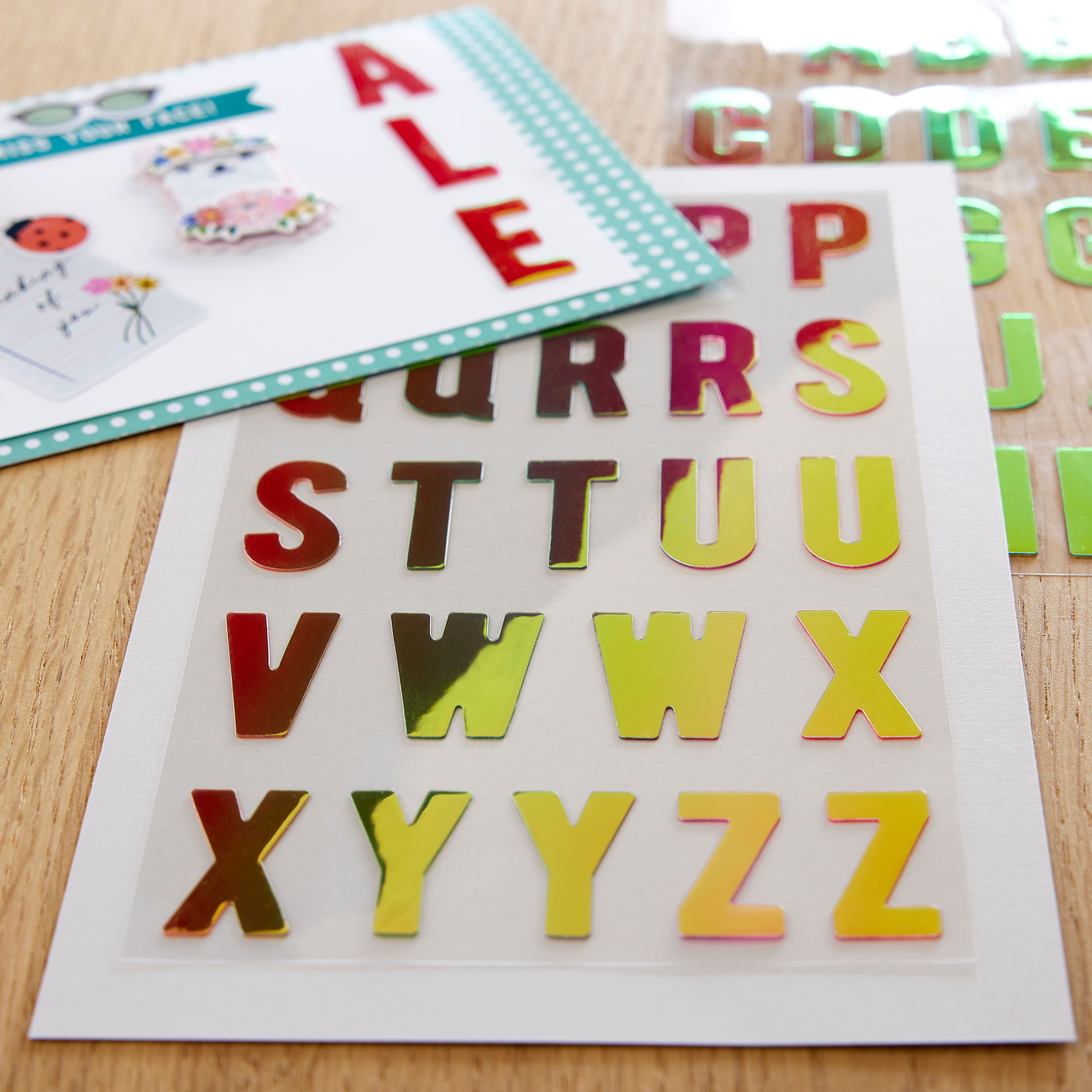 Recollections Iridescent Alphabet Stickers, 12 Pack