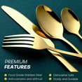 thumbnail image 4 of MesaSe 24 PCS Cutlery Set Shiny Gold with Hexagon Handle Forged Stainless Steel For Home Hotel Use Service for 6, 4 of 6