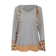 thumbnail image 5 of Blusa con cuello redondo transpirable de manga larga con estampado de leopardo para mujer a la moda Fridja  ghj987+5061, 5 of 8