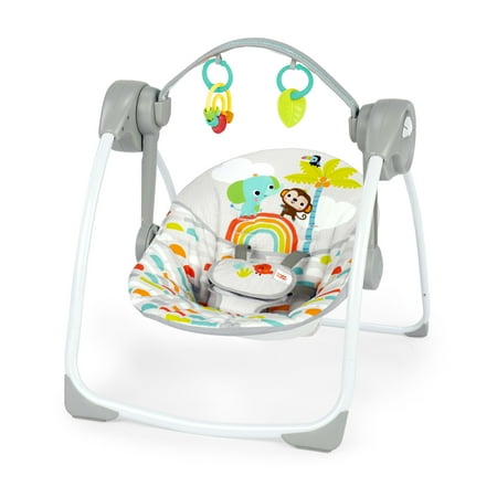 Bright Starts Playful Paradise Portable Compact Baby Swing with Toys  Unisex  Newborn +