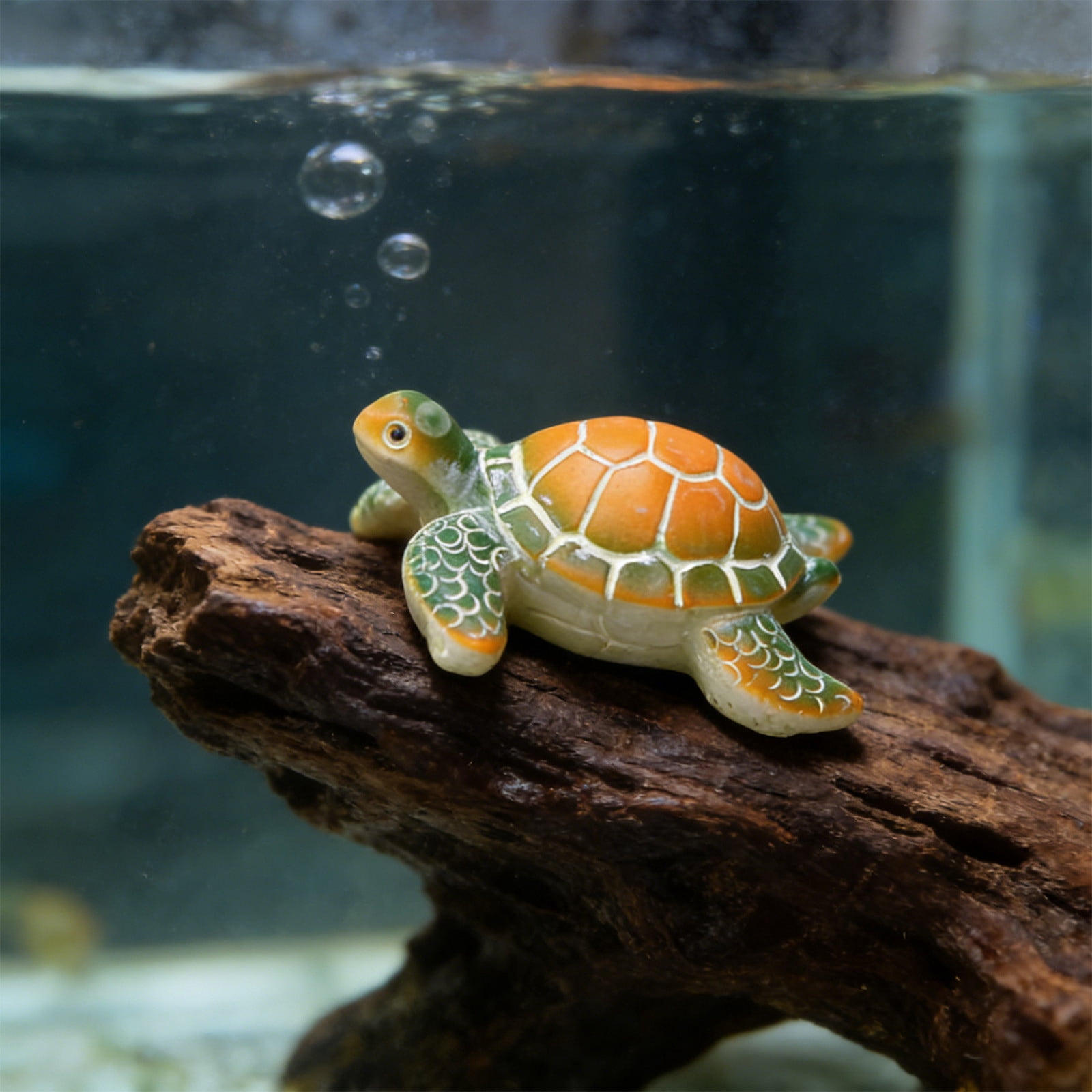 3 Pcs Aquarium Decor Glowing Turtle Ornament for Fish Tank, Luminous Underwater Figurine for Aquatic Scenery & Night Viewing, Green, by IHXORA