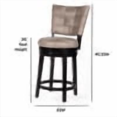 Hillsdale Furniture Kaede Black Wood and Faux Leather Counter Height Swivel Stool, Weathered Gray