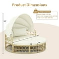 thumbnail image 3 of Costway Outdoor Patio Round Daybed with Retractable Canopy Soft Cushions for Garden White, 3 of 10