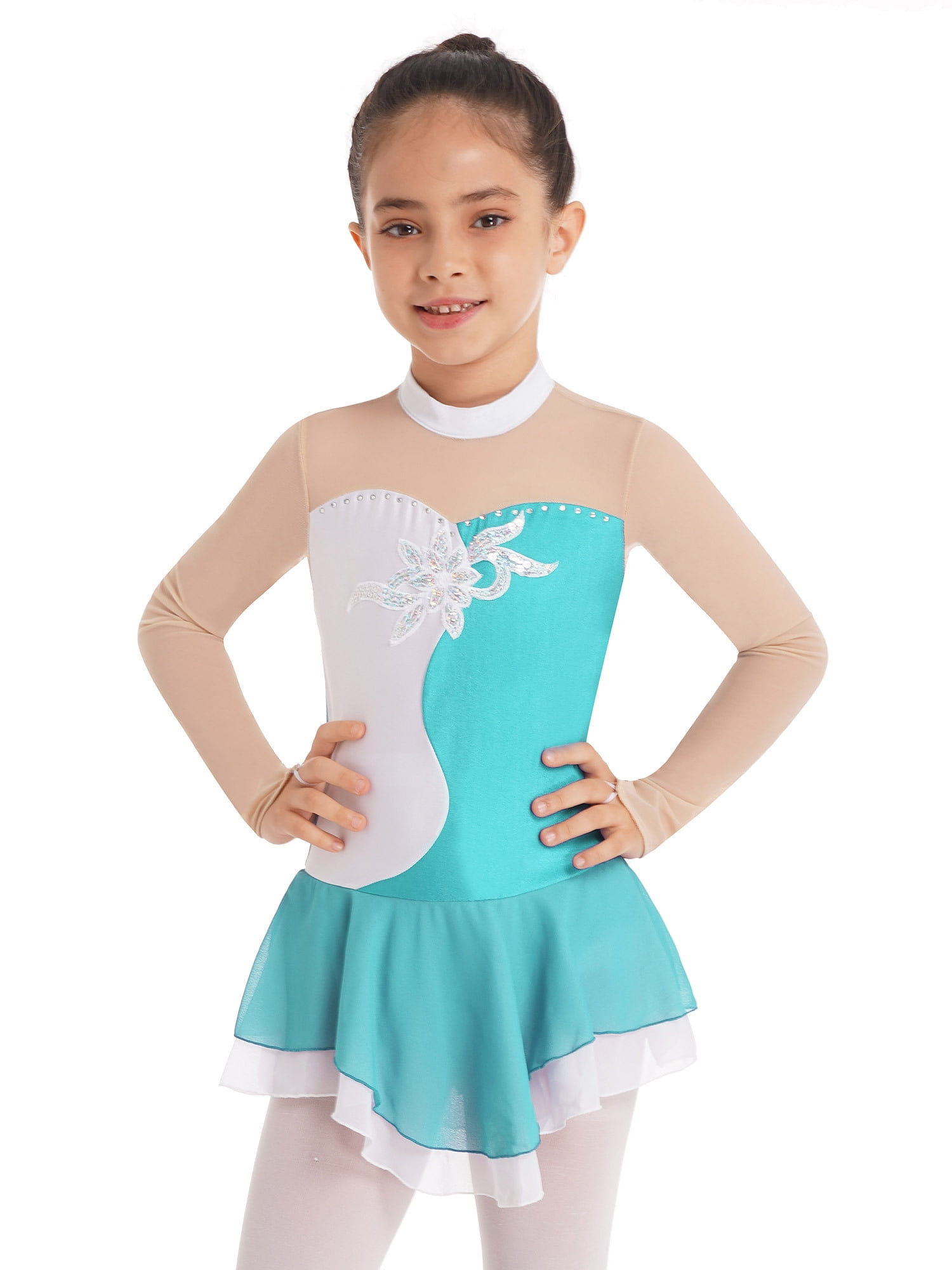 iEFiEL Girls Shiny Sequins Gymnastics Dance Leotard Ballerina