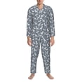 thumbnail image 3 of Picia Poodle Dog Pattern Men’s Long-Sleeve Sleepwear Set - Soft 2-Piece Loungewear with Pockets, Comfy PJs for Relaxing Nights-Small, 3 of 7