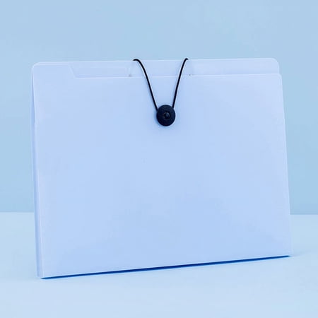 Xiao Hua 12 Pocket Expansion Folder A4 Size Accordion Folder Cute Paper Organizer Portable Document Organizer for Home Office Supplies Blue