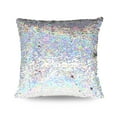 thumbnail image 4 of Mainstays Holographic Reversible Sequins Sparkle Pillow, 17 in x 17in  Magenta Reverse Silver, 4 of 4