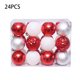 thumbnail image 4 of Bewildely Paquete de 24 bolas de Navidad para colgar en la decoración de fiestas, adornos para interiores y exteriores, colgante decorativo para Kits de decoración para fiestas Rojo Plata Blanco, 4 of 6