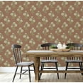 thumbnail image 5 of S4sassy Self-Stick Decorative Wallpaper, Floral Block Wall Paper, Vinyl Waterproof Contact Paper, Brown, 25"x360"inch Removable Renter Friendly Wall Covering For Bedroom, Dining room, 5 of 9